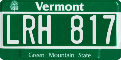 VT license plate LRH817