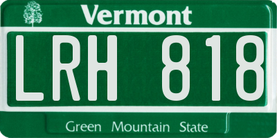 VT license plate LRH818