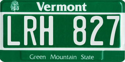 VT license plate LRH827