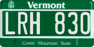 VT license plate LRH830