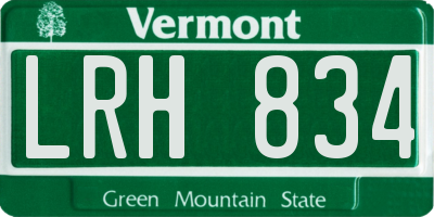 VT license plate LRH834