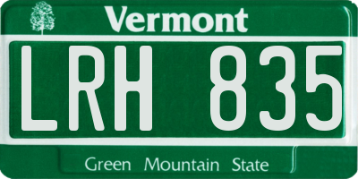 VT license plate LRH835