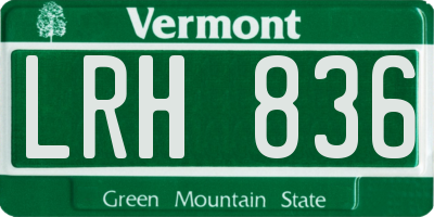 VT license plate LRH836