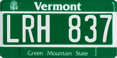 VT license plate LRH837