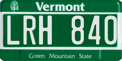 VT license plate LRH840