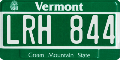 VT license plate LRH844