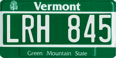 VT license plate LRH845