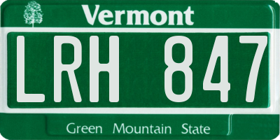 VT license plate LRH847