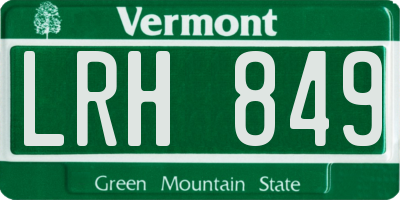 VT license plate LRH849