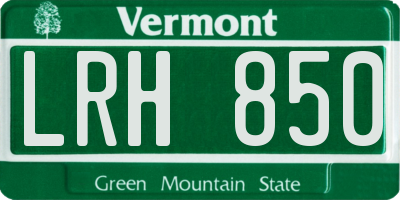 VT license plate LRH850