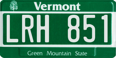 VT license plate LRH851
