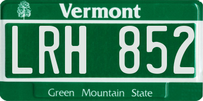 VT license plate LRH852
