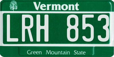VT license plate LRH853