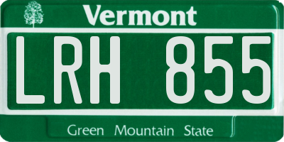 VT license plate LRH855