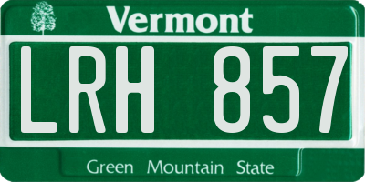 VT license plate LRH857