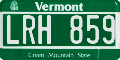 VT license plate LRH859