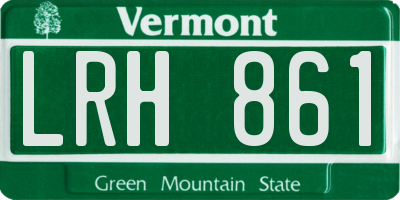 VT license plate LRH861