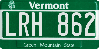 VT license plate LRH862