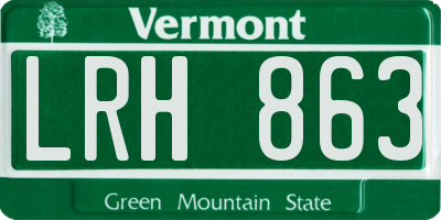VT license plate LRH863