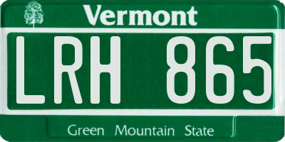 VT license plate LRH865
