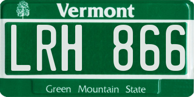 VT license plate LRH866