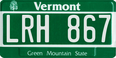 VT license plate LRH867