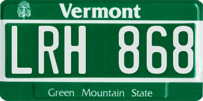 VT license plate LRH868
