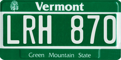 VT license plate LRH870