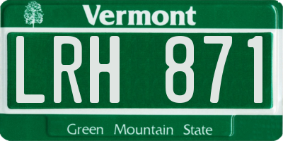VT license plate LRH871
