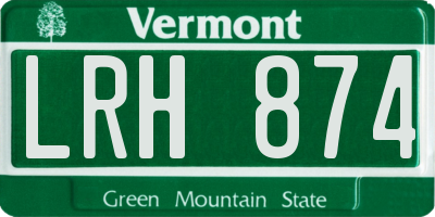 VT license plate LRH874