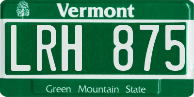 VT license plate LRH875
