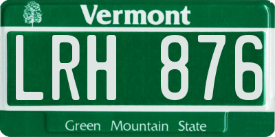 VT license plate LRH876