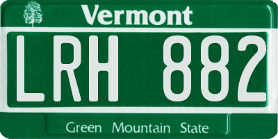 VT license plate LRH882