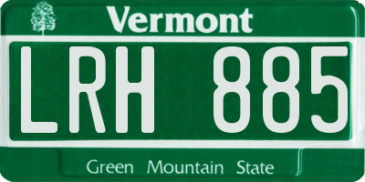VT license plate LRH885