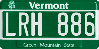 VT license plate LRH886