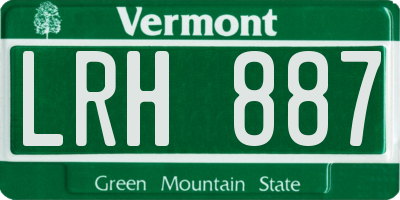 VT license plate LRH887