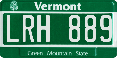 VT license plate LRH889