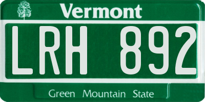 VT license plate LRH892
