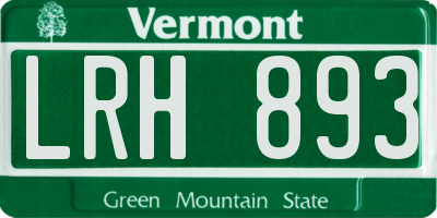 VT license plate LRH893