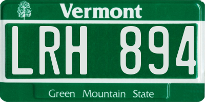 VT license plate LRH894