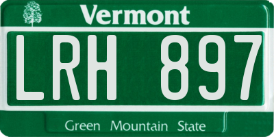 VT license plate LRH897