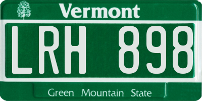 VT license plate LRH898