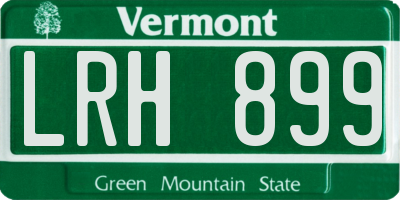 VT license plate LRH899