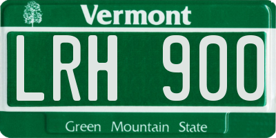 VT license plate LRH900