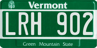 VT license plate LRH902