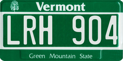 VT license plate LRH904