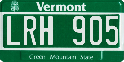 VT license plate LRH905