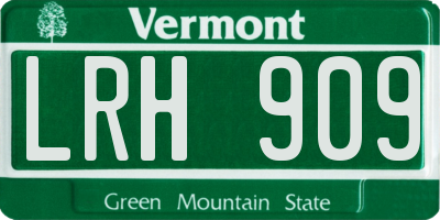 VT license plate LRH909