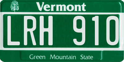 VT license plate LRH910