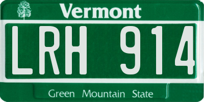 VT license plate LRH914